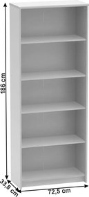 Irodai polcos szekrény, fehér, JOHAN 2 NEW 04