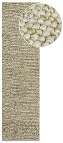 Khaki kézi szövésű gyapjúkeverék futószőnyeg 60x230 cm Minerals – Flair Rugs