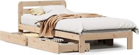 vidaXL tömör fenyőfa ágy matrac nélkül 90 x 200 cm
