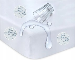 Vízhatlan Gumis lepedő 160x200 Jersey fehér Teljes Vízálló