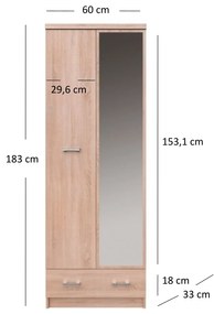 Ruhásszekrény Tianna (szonoma tölgy). 1053338