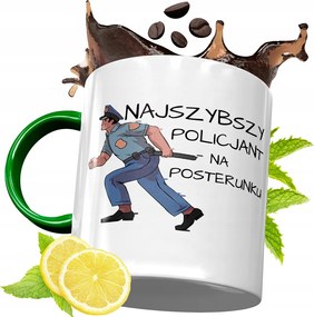 Zöld Bögre Rendőrnek Tökéletes Ajándék fényképes nyomtatással