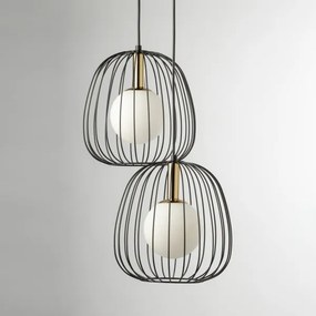 Csillár zsinóron BELL 2xG9/12W/230V fekete/arany