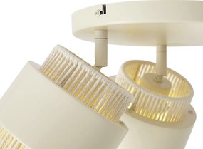 Modern mennyezeti spotlámpa bézs színben, arany színnel, 3 lámpás, forgatható és dönthető - Kora