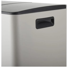 Szürkésbarna acél szelektív pedálos szemetes 2x20 l Aliya – Spirella