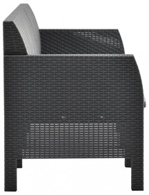 vidaXL 4 részes antracit PP rattan kerti bútorgarnitúra párnákkal