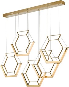 Dar Lighting HEXAGON HEX0535 Függőlámpa 1x50W/LED 2800K 1451LM IP20