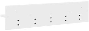 Fali Kabáthorog polcokkal Fehér 80 x 10.5 x 18 cm Faanyag