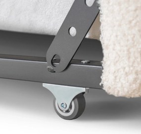 Łóżko 90x200 VILLEMO Kremowe Boucle