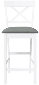 2 db fehér tömörfa gumiból bárszékek párnákkal