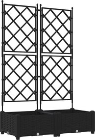 vidaXL Kerti cserép 2 pcs Fekete 80 x 40 x 125,5 cm Acél
