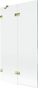 Mexen Lunar 2-szárnyú bal oldali fürdőkádparaván 100 x 150 cm, átlátszó, arany - 897-100-100-50-00-L