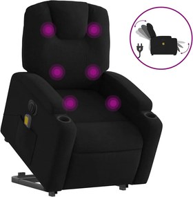 vidaXL fekete szövet dönthető elektromos álló masszázsfotel