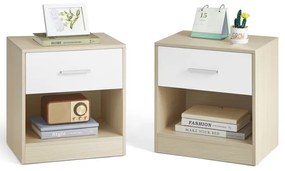 Éjjeliszekrény 39x28cm, mdf, Fehérített Tölgy, ANT-E1081 BUK