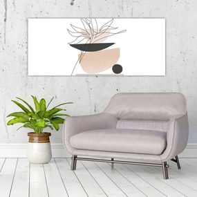 Kép - Vonal művészeti virágok N⁰1 (120x50 cm)
