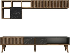 Milan Walnut and Black TV fal