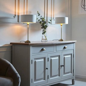 Endon modern asztali lámpa highclere antik sárgaréz fehér end104054