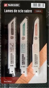 Parkside szablyafűrészlap, 9 db, felhasználás: fa, fém