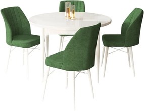 Rox étkezőgarnitúra, fehér-khaki, 90 cm