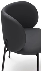 Fekete kárpitozott étkezőfotel szett 2 db-os Mogi – Teulat