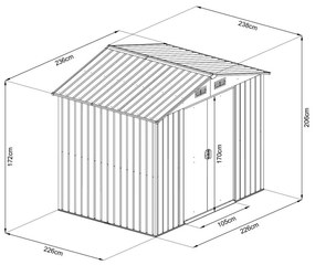 Avenberg Kerti ház szerszámokra 2.4 x 2.4 m Antracit SD-X0808-H170