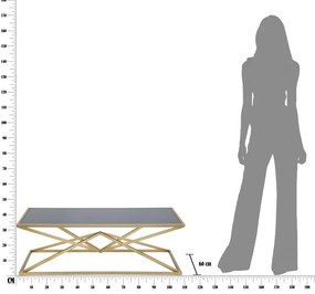 Piramid dohányzóasztal fekete üveg asztallappal, 110 x 60 cm - Mauro Ferretti