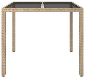 Kerti Étkezőasztal Bézs 90x90x75 cm Polirattan