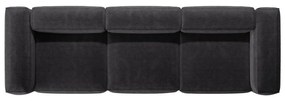 Sötétszürke kordbársony kanapé 364 cm Bergano – Cosmopolitan Design