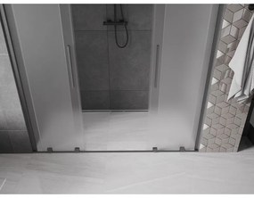 Mexen Velar Duo, tolózuhanyajtó nyitáshoz 180 cm, 8 mm-es matt üveg, polírozott grafit, 871-180-000-32-66