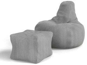 Juskys Chillex babzsák lábtartóval - szürke