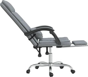 vidaXL világosszürke szövet dönthető irodai masszázsfotel