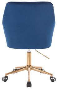 HR550K Tengerkék modern velúr szék arany lábbal