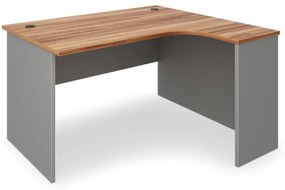 SimpleOffice ergonomikus asztal 140 x 120 cm, jobb, dió / szürke
