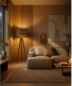 Fekete-barna állólámpa textil búrával (magasság 153 cm) Tripod – Opviq lights