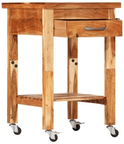 tömör akácfa konyhai kocsi 55 x 55 x 89 cm