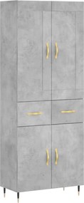 vidaXL betonszürke szerelt fa magasszekrény 69,5 x 34 x 180 cm