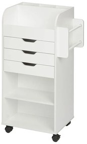 Gurulós tárolószekrény polcokkal, fiókokkal