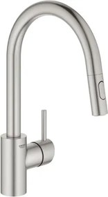 Grohe Concetto New mosogató csaptelep kihúzható zuhannyal supersteel 31483dc2 G31483DC2