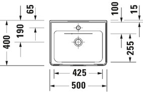 Duravit 742500000 - D-NEO függesztett mosdó 50x40 cm kerámia/fényes fehér