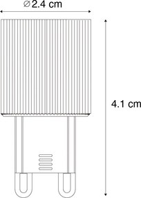 5 darabos készlet G9 24 mm-es, 3 lépésben dimmelhető LED izzókból, 3W, 300 lm, 2700K