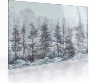 Üveg kép - Fenyőerdő II., akvárium (70x50 cm)