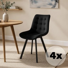 AVENBERG NOLA Étkezőszék szett - 4 db, fekete
