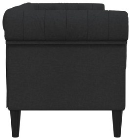 fekete 2 személyes szövet Chesterfield kanapé
