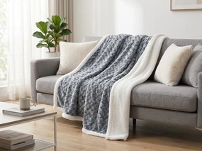 Mikroplüss sherpa pléd MISTRA, sötétszürke Méret: 150 x 200 cm