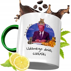 Donald Tusk Zöld Bögre Ajándék Nyomtatott Fotóval