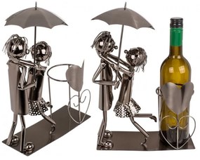 Fém bortartó - szerelmespár esernyővel