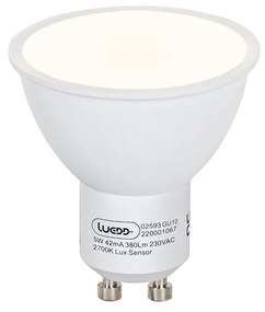 5 db GU10 LED lámpa fény-sötétség érzékelő 5W 380 lm 2700K