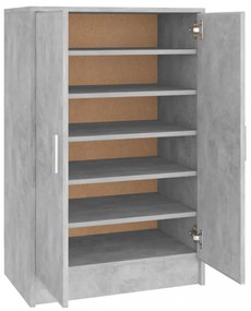 betonszürke szerelt fa cipősszekrény 60 x 35 x 92 cm
