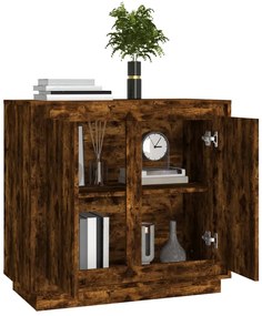 füstös tölgy színű szerelt fa tálalószekrény 80 x 34 x 75 cm