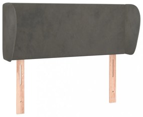 sötétszürke bársony fejtámla szárnyakkal 93x23x78/88 cm